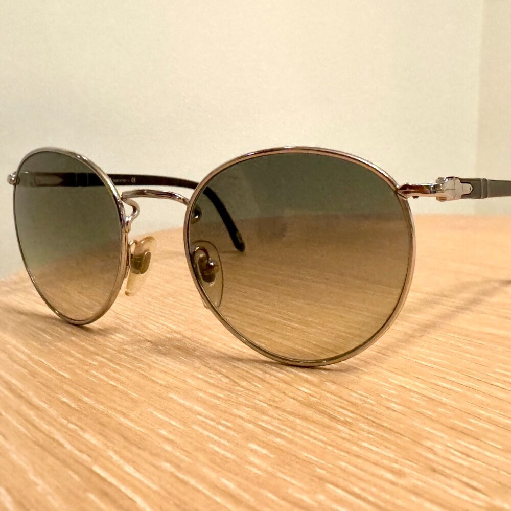 Persol 2388-s — Gradient Brown Round Sunglasses - Silver-tone front frame - Picture 3 of 10